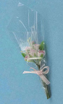 Dollhouse Miniature 6 Roses Bouquet-Pink